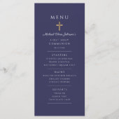 Elegant Navy Blue Boy First Communion メニュー (正面)