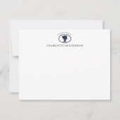 Elegant Navy Blue Cameo From The Desk Of Custom ノートカード (正面)
