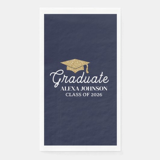 Elegant Navy Blue Class Of 2026 Graduation (正面)