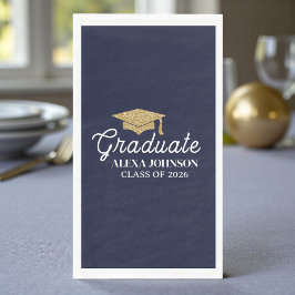 Elegant Navy Blue Class Of 2026 Graduation
