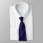 Elegant Navy Blue Diagonal Striped  ネクタイ (タイ)