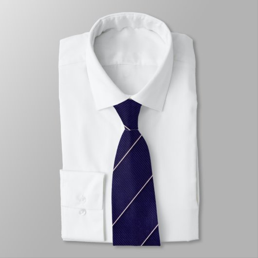 Elegant Navy Blue Diagonal Striped  ネクタイ (タイ)