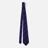 Elegant Navy Blue Diagonal Striped  ネクタイ (裏面)