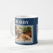 Elegant Navy Blue Dog Pet Photo  コーヒーマグカップ (正面左)