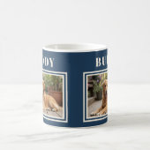 Elegant Navy Blue Dog Pet Photo  コーヒーマグカップ (中央)