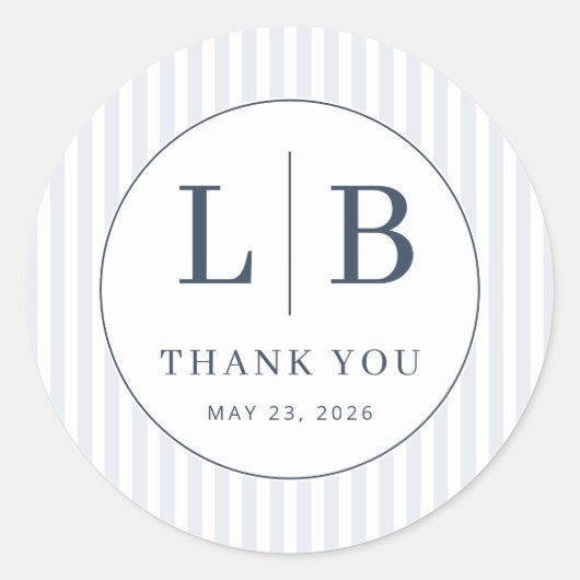 Elegant Navy Blue Emblem ラウンドシール (正面)