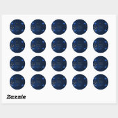 Elegant Navy Blue Envelope Seal Sticker ラウンドシール (シート)