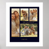 Elegant Navy Blue & Fake Classic 4 Muli Photos ポスター (正面)