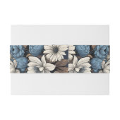 Elegant Navy Blue Floral Rustic Wildflower Wedding 招待状ベリーバンド (裏面例)