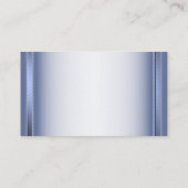 Elegant Navy Blue Floral Silver Wedding Detail エンクロージャーカード (裏面)