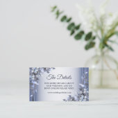Elegant Navy Blue Floral Silver Wedding Detail エンクロージャーカード (スタンド正面)