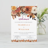 Elegant  Navy Blue Floral Wedding 招待状 (スタンド正面)