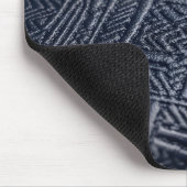 Elegant Navy Blue Geometric Embossed Leather Textu マウスパッド (コーナー)