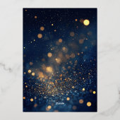 Elegant Navy Blue & Gold Birthday Party Invitation 箔招待状 (裏面)