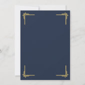 Elegant Navy Blue Gold College Graduation 案内状 (裏面)