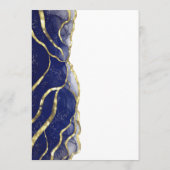 Elegant Navy Blue Gold Ink Wedding Menu メニュー (裏面)