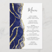 Elegant Navy Blue Gold Ink Wedding Menu メニュー (正面)