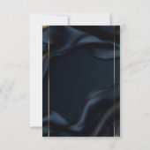 Elegant Navy Blue & Gold Wedding Invitation サンキューカード (裏面)