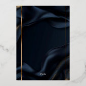 Elegant Navy Blue & Gold Wedding Invitation 箔招待状 (裏面)