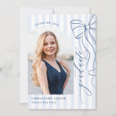 Elegant Navy Blue Graduation Invitation 招待状 (正面)