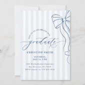 Elegant Navy Blue Graduation Invitation 招待状 (裏面)