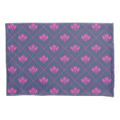Elegant Navy Blue Hot Pink Ornament Pattern 枕カバー (正面)
