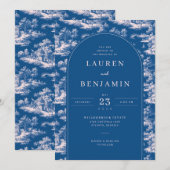 Elegant Navy Blue Landscape 招待状 (正面/裏面)