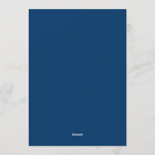 Elegant Navy Blue Magnolia Floral Wedding 招待状 (裏面)