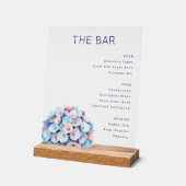 Elegant Navy Blue Minimalist Bar Menu アクリルサイン (傾斜)