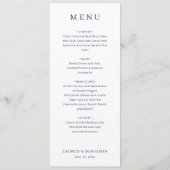 Elegant Navy Blue Minimalist Wedding Menu メニュー (正面)