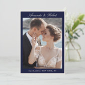 Elegant Navy Blue Old Money Photo Wedding セーブザデート (スタンド正面)