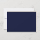 Elegant Navy Blue Old Money QR Code Wedding 出欠カード (裏面)