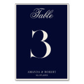 Elegant Navy Blue Old Money Wedding テーブルナンバー (裏面)