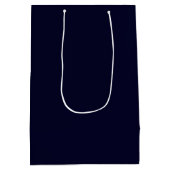 Elegant Navy Blue Personalized Name Gift Bag ミディアムペーパーバッグ (裏面)