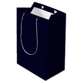 Elegant Navy Blue Personalized Name Gift Bag ミディアムペーパーバッグ (裏面アングル)