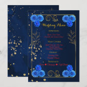 Elegant Navy Blue Reception Menu Template メニュー (正面/裏面)