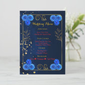 Elegant Navy Blue Reception Menu Template メニュー (スタンド正面)