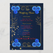 Elegant Navy Blue Reception Menu Template メニュー (正面)