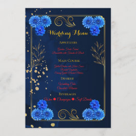 Elegant Navy Blue Reception Menu Template メニュー