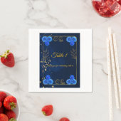 Elegant Navy Blue Reception Table Number Card スタンダードカクテルナプキン (インサイチュ)
