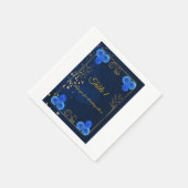 Elegant Navy Blue Reception Table Number Card スタンダードカクテルナプキン (角)
