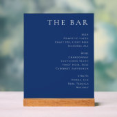 Elegant Navy Blue Serif Bar Menu アクリルサイン (ニュートラル)