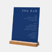 Elegant Navy Blue Serif Bar Menu アクリルサイン (傾斜)