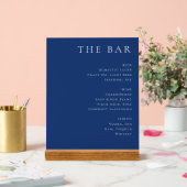 Elegant Navy Blue Serif Bar Menu アクリルサイン (ウェディング)