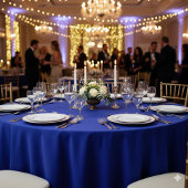 Elegant Navy Blue Tablecloth for Stylish Dining テーブルクロス