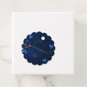 Elegant Navy Blue Thank You Favor Card フェイバータグ (インサイチュ)