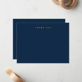 Elegant Navy Blue Thank You Note Card ノートカード (正面/裏面インサイチュ)