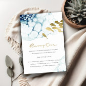 ELEGANT NAVY BLUE UNDERWATER FISH WEDDING CELEBRAT エンクロージャーカード