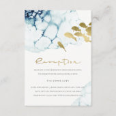 ELEGANT NAVY BLUE UNDERWATER FISH WEDDING CELEBRAT エンクロージャーカード (正面)