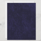 Elegant Navy Blue Velvet White Wedding Program (裏面)
